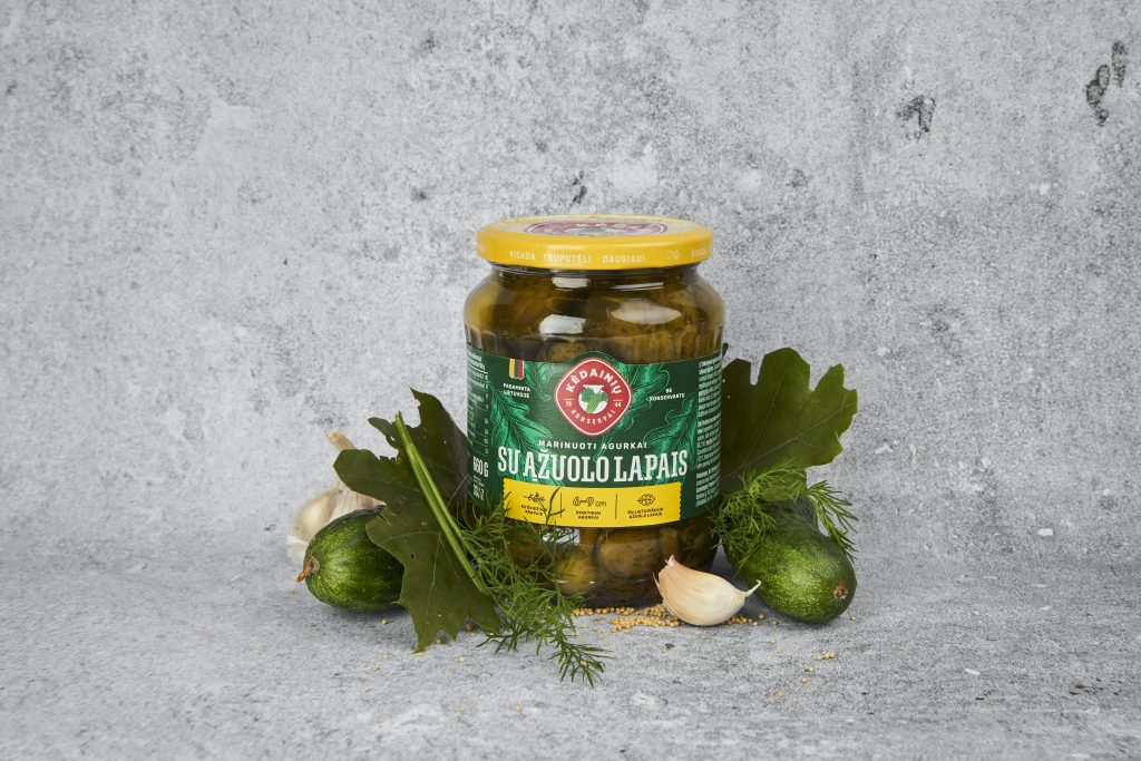 Cucumbers, marinated in Lithuania. Exceptional – with oak leaves!