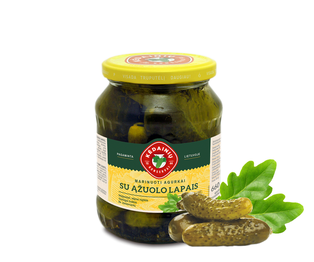 Pickled Cucumbers with Oak Leaves