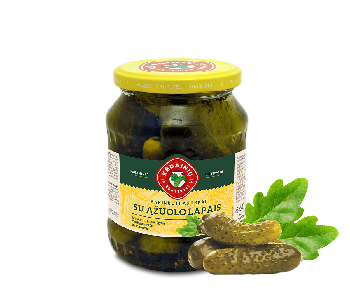 Pickled Cucumbers with Oak Leaves