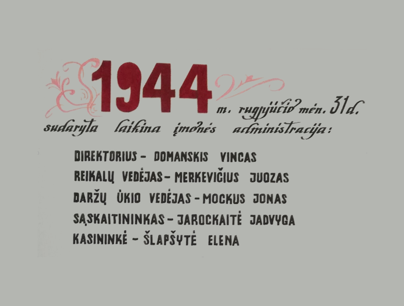 Kėdainių konservai – 1944 m.