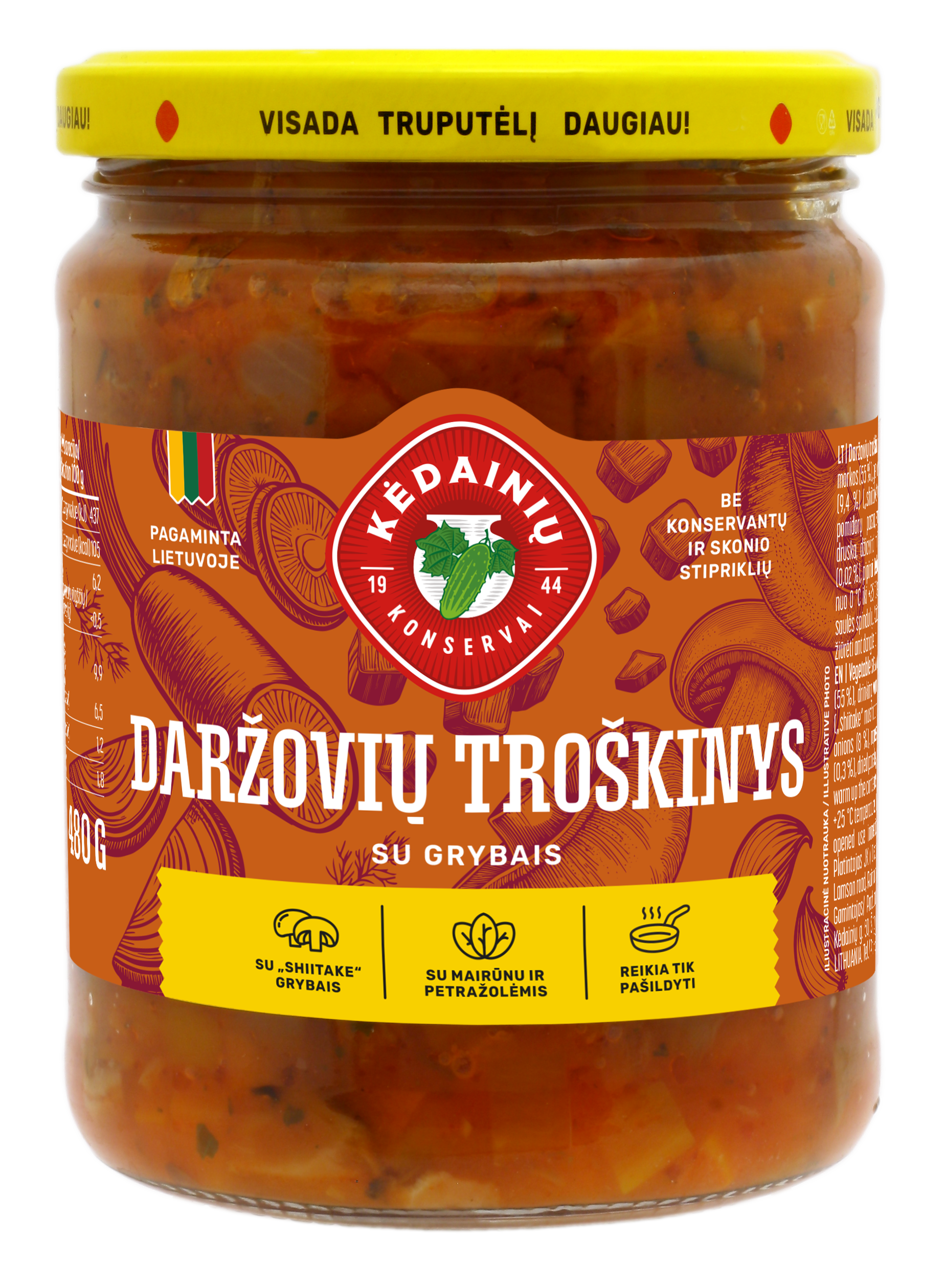 Daržovių troškinys su grybais